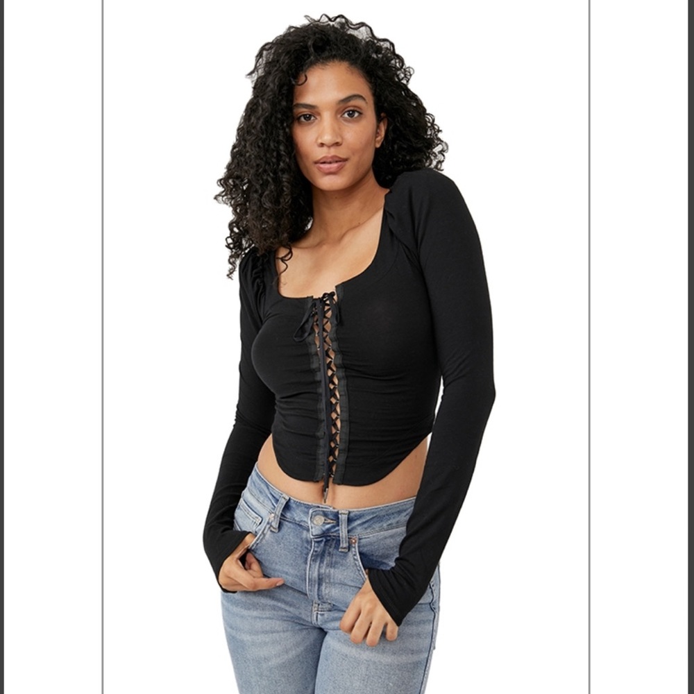 Free People NWOT Black Willow Reversible Crop Top